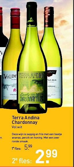 Aanbiedingen Terra andina chardonnay - Witte wijnen - Geldig van 28/07/2014 tot 17/08/2014 bij Gall & Gall