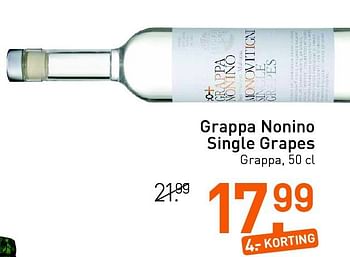 Aanbiedingen Grappa nonino single grapes - Huismerk - Gall &amp; Gall - Geldig van 28/07/2014 tot 17/08/2014 bij Gall & Gall