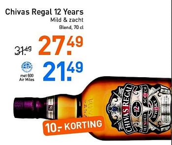 Aanbiedingen Chivas regal 12 years mild + zacht - Chivas Regal - Geldig van 28/07/2014 tot 17/08/2014 bij Gall & Gall