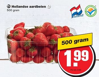 Aanbiedingen Hollandse aardbeien - Huismerk - Hoogvliet - Geldig van 30/07/2014 tot 05/08/2014 bij Hoogvliet