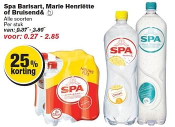 Aanbiedingen Spa barisart, marie henriëtte of bruisend+ - Spa - Geldig van 30/07/2014 tot 05/08/2014 bij Hoogvliet