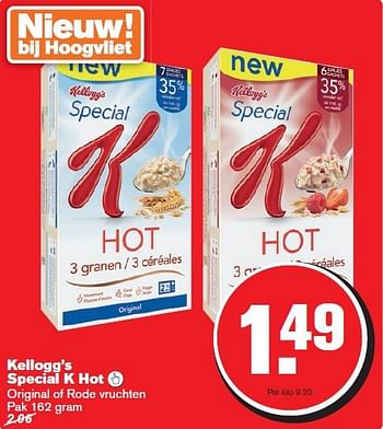 Aanbiedingen Kellogg`s special k hot - Kellogg's - Geldig van 30/07/2014 tot 05/08/2014 bij Hoogvliet