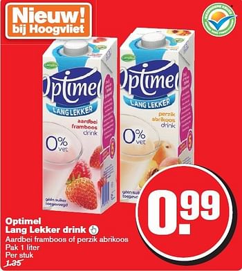 Aanbiedingen Optimel lang lekker drink - Optimel - Geldig van 30/07/2014 tot 05/08/2014 bij Hoogvliet