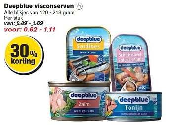 Aanbiedingen Deepblue visconserven - Deepblue - Geldig van 30/07/2014 tot 05/08/2014 bij Hoogvliet