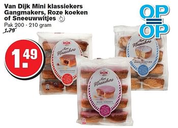 Aanbiedingen Van dijk mini klassiekers gangmakers,roze koeken of sneeuwwitjes - van Dijk - Geldig van 30/07/2014 tot 05/08/2014 bij Hoogvliet