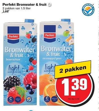 Aanbiedingen Perfekt bronwater + fruit - Perfekt - Geldig van 30/07/2014 tot 05/08/2014 bij Hoogvliet