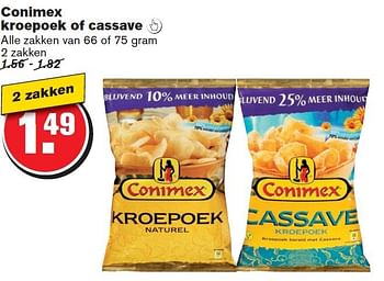 Aanbiedingen Conimex kroepoek of cassave - Conimex - Geldig van 30/07/2014 tot 05/08/2014 bij Hoogvliet