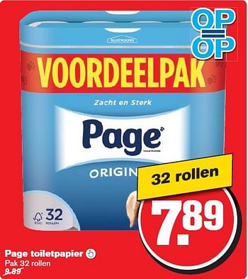 Aanbiedingen Page toiletpapier - Page - Geldig van 30/07/2014 tot 05/08/2014 bij Hoogvliet