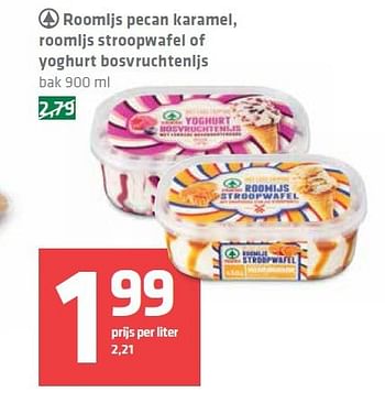 Aanbiedingen Roomijs pecan karamel, roomijs stroopwafel of yoghurt bosvruchtenijs - Spar - Geldig van 31/07/2014 tot 06/08/2014 bij Spar