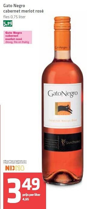 Aanbiedingen Gato negro cabernet merlot rosé - Rosé wijnen - Geldig van 31/07/2014 tot 06/08/2014 bij Spar