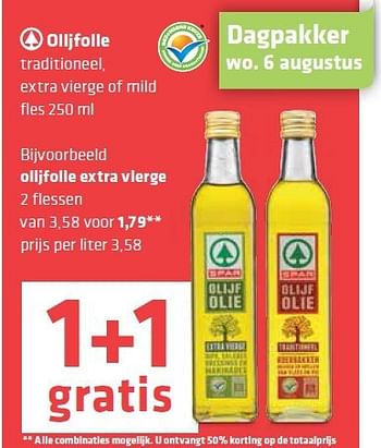 Aanbiedingen Olijfolie traditioneel, extra vierge of mild - Spar - Geldig van 31/07/2014 tot 06/08/2014 bij Spar