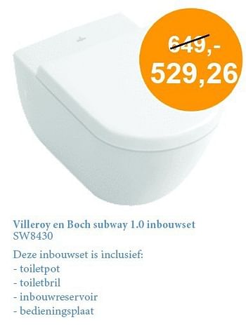 Aanbiedingen Villeroy en boch subway 1.0 inbouwset - Villeroy &amp; boch - Geldig van 01/08/2014 tot 31/08/2014 bij Sanitairwinkel
