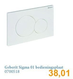 Aanbiedingen Geberit sigma 01 bedieningsplaat - Geberit - Geldig van 01/08/2014 tot 31/08/2014 bij Sanitairwinkel