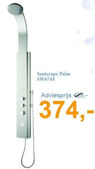 Aanbiedingen Saniscape palm - Saniscape - Geldig van 01/08/2014 tot 31/08/2014 bij Sanitairwinkel