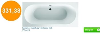 Aanbiedingen Saniclass nurnberg vrijstaand bad - Saniclass - Geldig van 01/08/2014 tot 31/08/2014 bij Sanitairwinkel