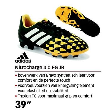Aanbiedingen Nitrocharge 3.0 fg jr - Adidas - Geldig van 01/08/2014 tot 24/08/2014 bij Sport 2000