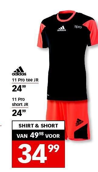 Aanbiedingen Shirt + short - Adidas - Geldig van 01/08/2014 tot 24/08/2014 bij Sport 2000