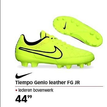 Aanbiedingen Tiempo genio leather fg jr - NIKE - Geldig van 01/08/2014 tot 24/08/2014 bij Sport 2000