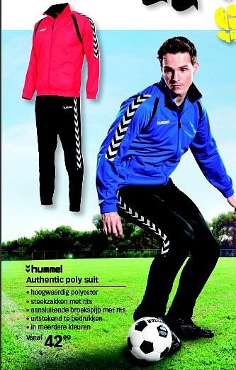Aanbiedingen Authentic poly suit - Hummel - Geldig van 01/08/2014 tot 24/08/2014 bij Sport 2000