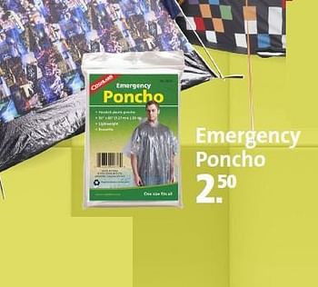 Aanbiedingen Emergency poncho - Huismerk - Perry Sport - Geldig van 01/08/2014 tot 31/08/2014 bij Perry Sport