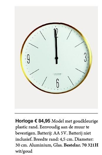 Aanbiedingen Horloge - Huismerk - Bonaparte - Geldig van 01/08/2014 tot 31/08/2014 bij Bonaparte