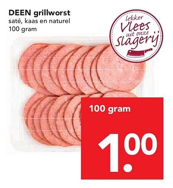 Aanbiedingen Deen grillworst - Huismerk deen supermarkt - Geldig van 03/08/2014 tot 09/08/2014 bij Deen Supermarkten