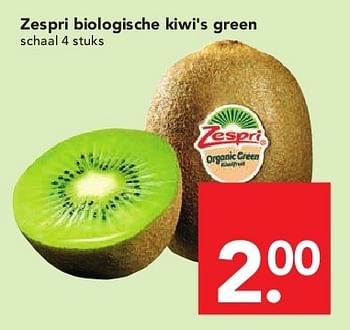 Aanbiedingen Zespri biologische kiwi`s green - Zespri - Geldig van 03/08/2014 tot 09/08/2014 bij Deen Supermarkten