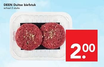 Aanbiedingen Deen duitse biefstuk - Huismerk deen supermarkt - Geldig van 03/08/2014 tot 09/08/2014 bij Deen Supermarkten