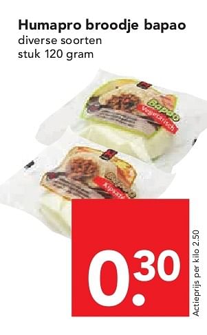 Aanbiedingen Humapro broodje bapao - Humapro - Geldig van 03/08/2014 tot 09/08/2014 bij Deen Supermarkten