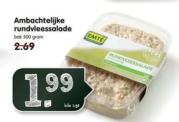 Aanbiedingen Ambachtelijke rundvleessalade - Huismerk - Em-té - Geldig van 03/08/2014 tot 09/08/2014 bij Em-té