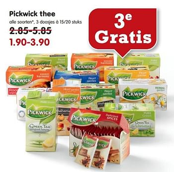 Aanbiedingen Pickwick thee - Pickwick - Geldig van 03/08/2014 tot 09/08/2014 bij Em-té