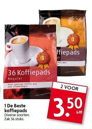 Aanbiedingen 1 de beste koffiepads - 1 de beste - Geldig van 03/08/2014 tot 09/08/2014 bij Deka Markt