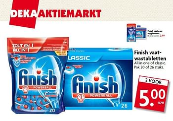 Aanbiedingen Finish vaatwastabletten - Finish - Geldig van 03/08/2014 tot 09/08/2014 bij Deka Markt