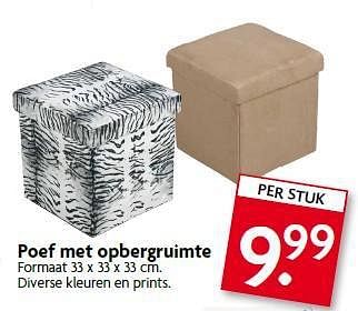 Aanbiedingen Poef met opbergruimte - Huismerk - Deka Markt - Geldig van 03/08/2014 tot 09/08/2014 bij Deka Markt