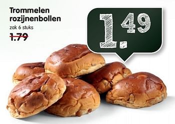 Aanbiedingen Trommelen rozijnenbollen - Trommelen - Geldig van 03/08/2014 tot 09/08/2014 bij Em-té