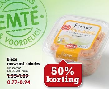 Aanbiedingen Bieze rauwkost salades - Bieze - Geldig van 03/08/2014 tot 09/08/2014 bij Em-té
