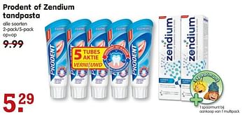 Aanbiedingen Prodent of zendium tandpasta - Prodent - Geldig van 03/08/2014 tot 09/08/2014 bij Em-té
