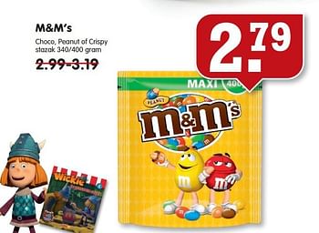 Aanbiedingen M+m`s choco, peanut of crispy - Mars Snacks - Geldig van 03/08/2014 tot 09/08/2014 bij Em-té