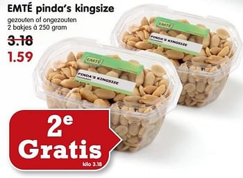 Aanbiedingen Emté pinda`s kingsize - Huismerk - Em-té - Geldig van 03/08/2014 tot 09/08/2014 bij Em-té
