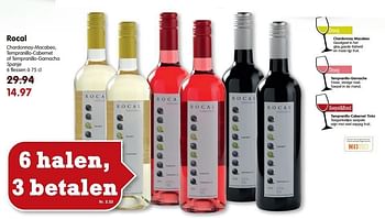 Aanbiedingen Rocal - Witte wijnen - Geldig van 03/08/2014 tot 09/08/2014 bij Em-té