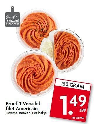 Aanbiedingen Proef `t verschil filet americain - Huismerk - Deka Markt - Geldig van 03/08/2014 tot 09/08/2014 bij Deka Markt