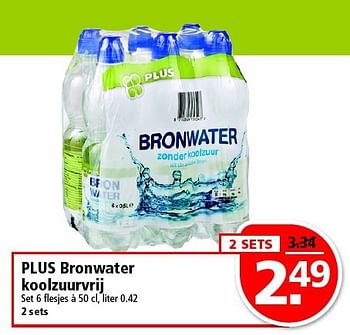 Aanbiedingen Plus bronwater koolzuurvrij - Huismerk - Plus - Geldig van 03/08/2014 tot 09/08/2014 bij Plus