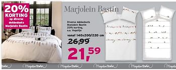 Aanbiedingen Diverse dekbedsets marjolein bastin 20% korting, o.a. vogeltje - Huismerk - Leen Bakker - Geldig van 03/08/2014 tot 16/08/2014 bij Leen Bakker