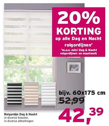 Aanbiedingen Rolgordijn dag + nacht - Huismerk - Leen Bakker - Geldig van 03/08/2014 tot 16/08/2014 bij Leen Bakker
