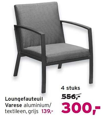 Aanbiedingen Loungefauteuil varese - Huismerk - Leen Bakker - Geldig van 03/08/2014 tot 16/08/2014 bij Leen Bakker