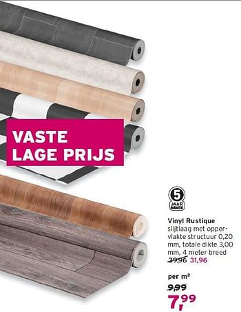 Aanbiedingen Vinyl rustique - Huismerk - Leen Bakker - Geldig van 03/08/2014 tot 16/08/2014 bij Leen Bakker