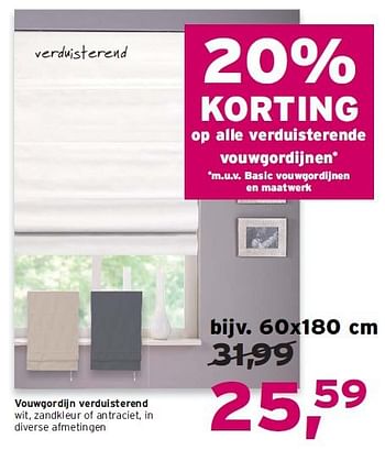 Aanbiedingen Vouwgordijn verduisterend - Huismerk - Leen Bakker - Geldig van 03/08/2014 tot 16/08/2014 bij Leen Bakker