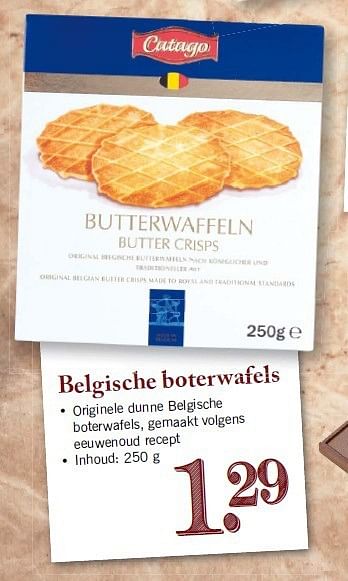 Aanbiedingen Belgische boterwafels - Catago - Geldig van 04/08/2014 tot 09/08/2014 bij Lidl
