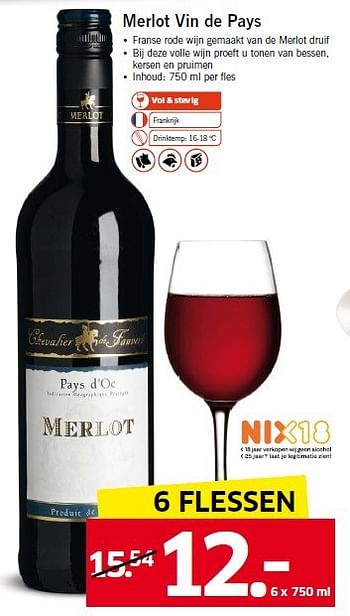 Aanbiedingen Merlot vin de pays - Rode wijnen - Geldig van 04/08/2014 tot 10/08/2014 bij Lidl