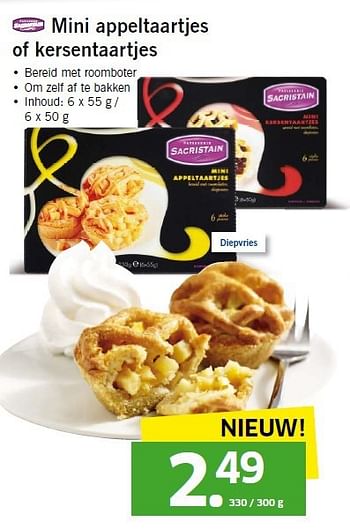Aanbiedingen Mini appeltaartjes of kersentaartjes - Sacristain - Geldig van 04/08/2014 tot 10/08/2014 bij Lidl